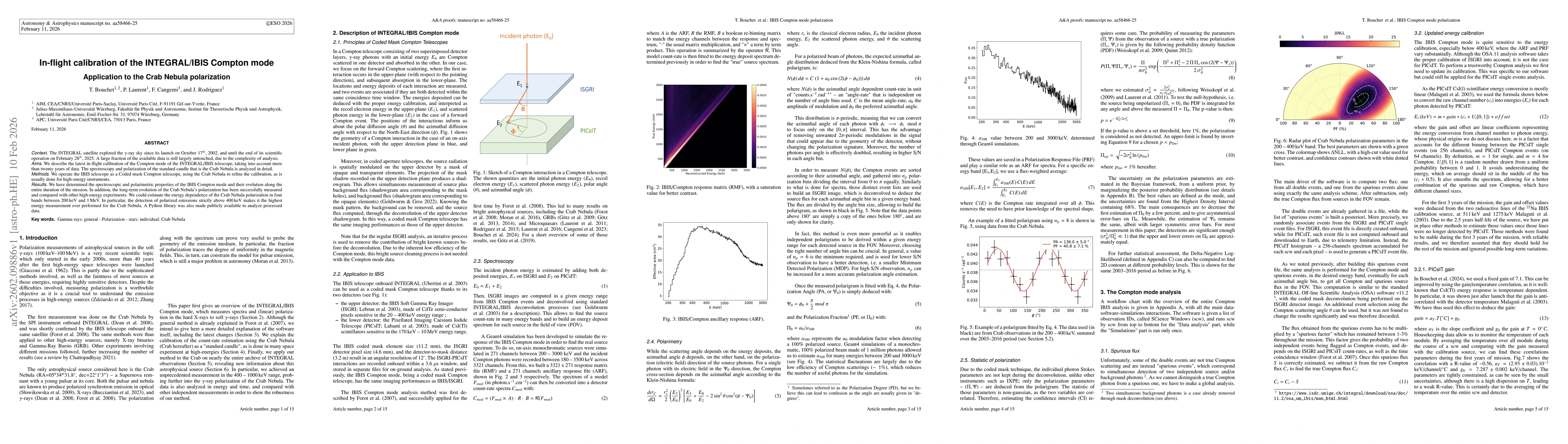 Thumbnail for In-flight calibration of the INTEGRAL/IBIS Compton mode: Application to the Crab Nebula polarization