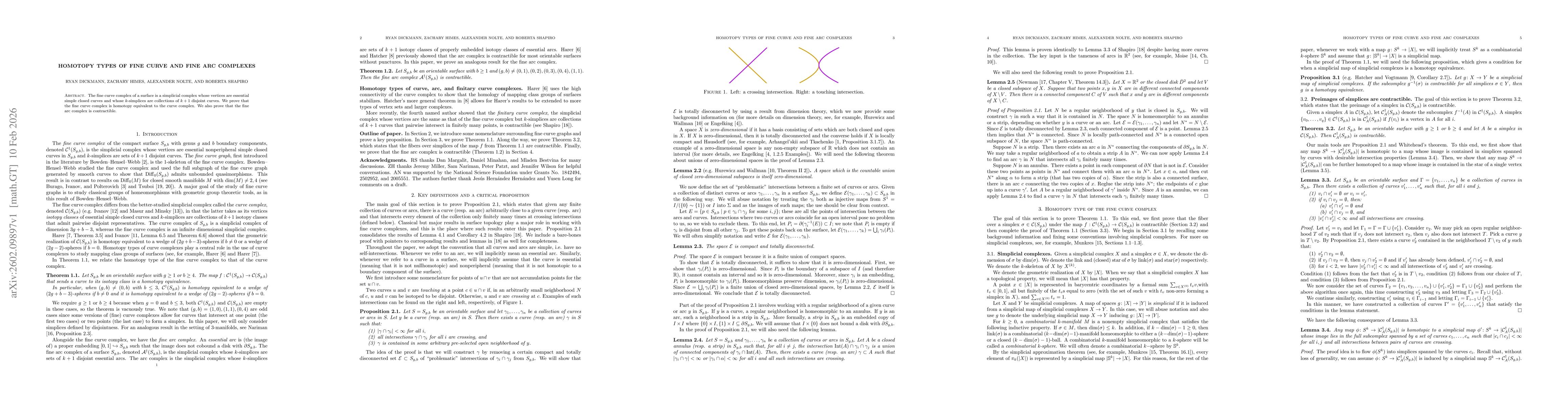 Thumbnail for Homotopy types of fine curve and fine arc complexes