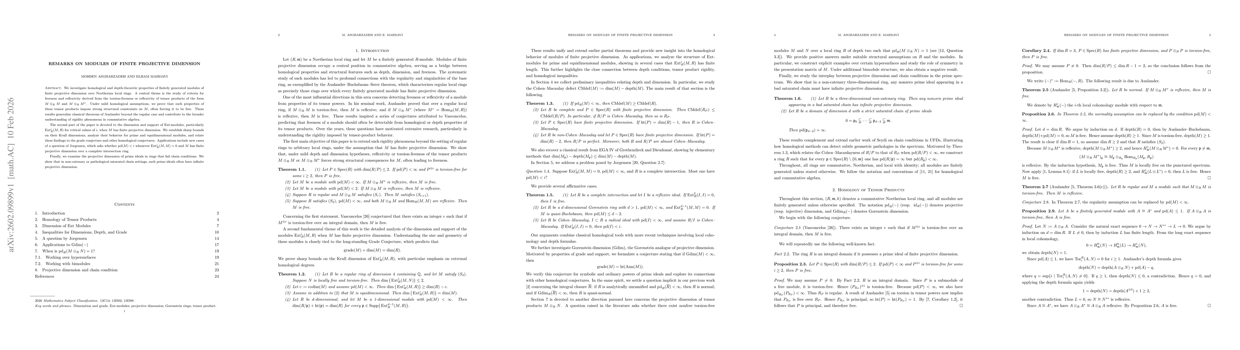 Thumbnail for Remarks on modules of finite projective dimension