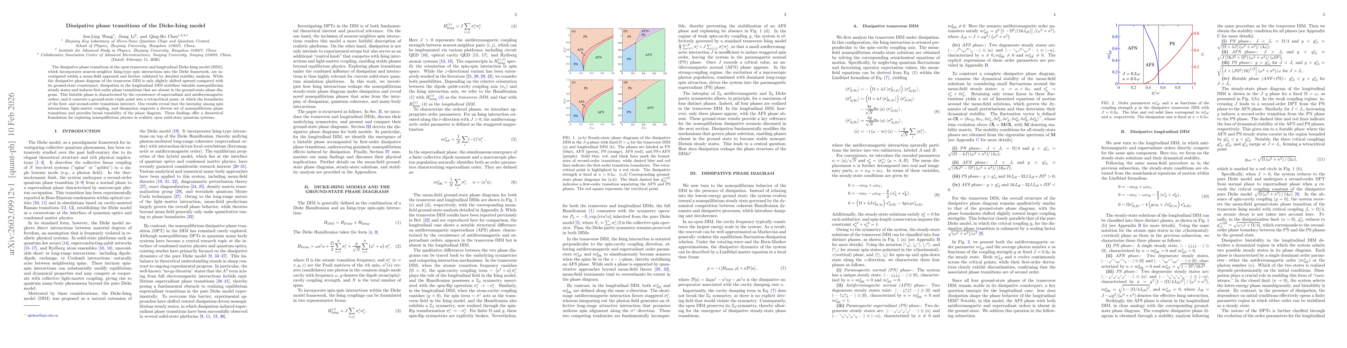 Thumbnail for Dissipative phase transitions of the Dicke-Ising model
