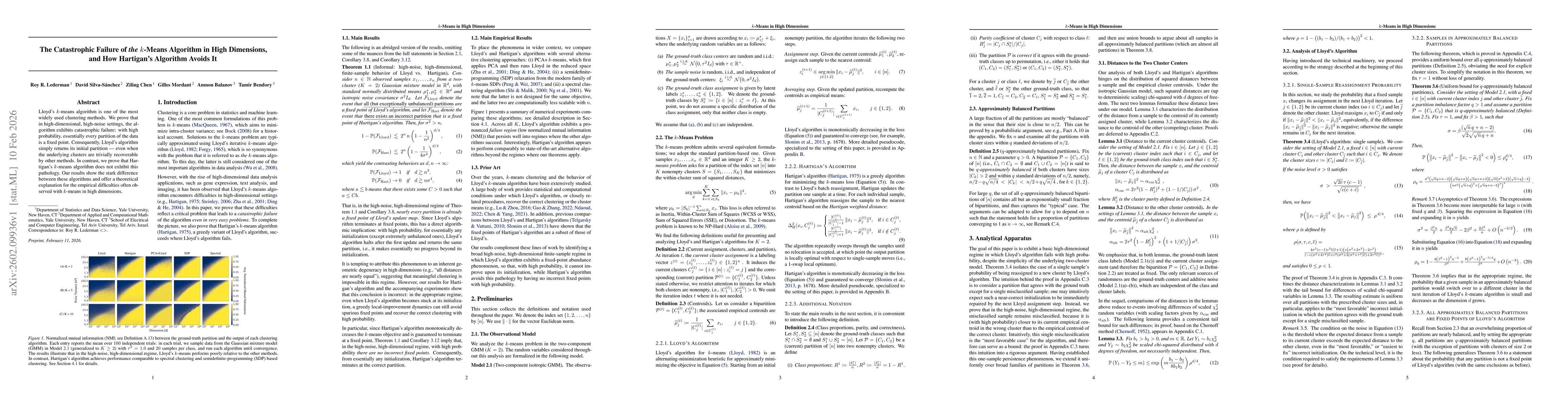 Thumbnail for The Catastrophic Failure of The k-Means Algorithm in High Dimensions, and How Hartigan's Algorithm Avoids It