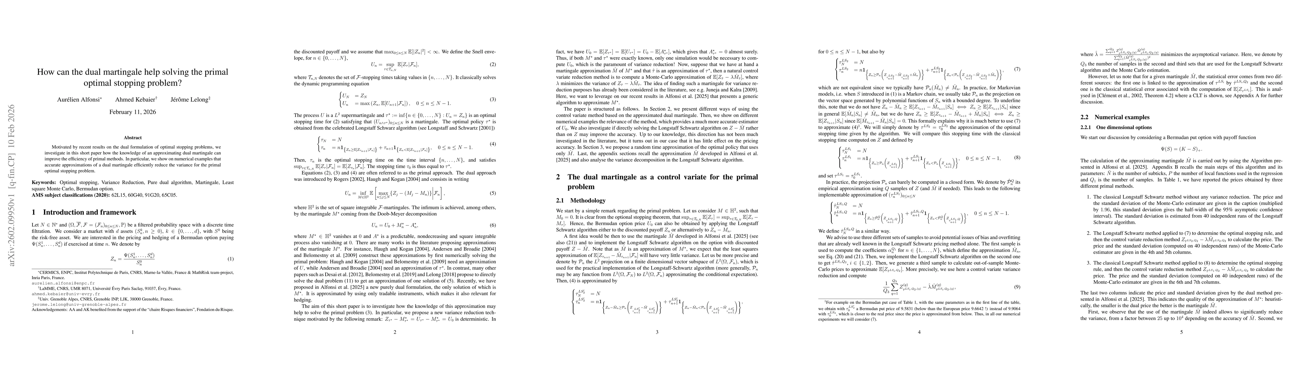 Thumbnail for How can the dual martingale help solving the primal optimal stopping problem?
