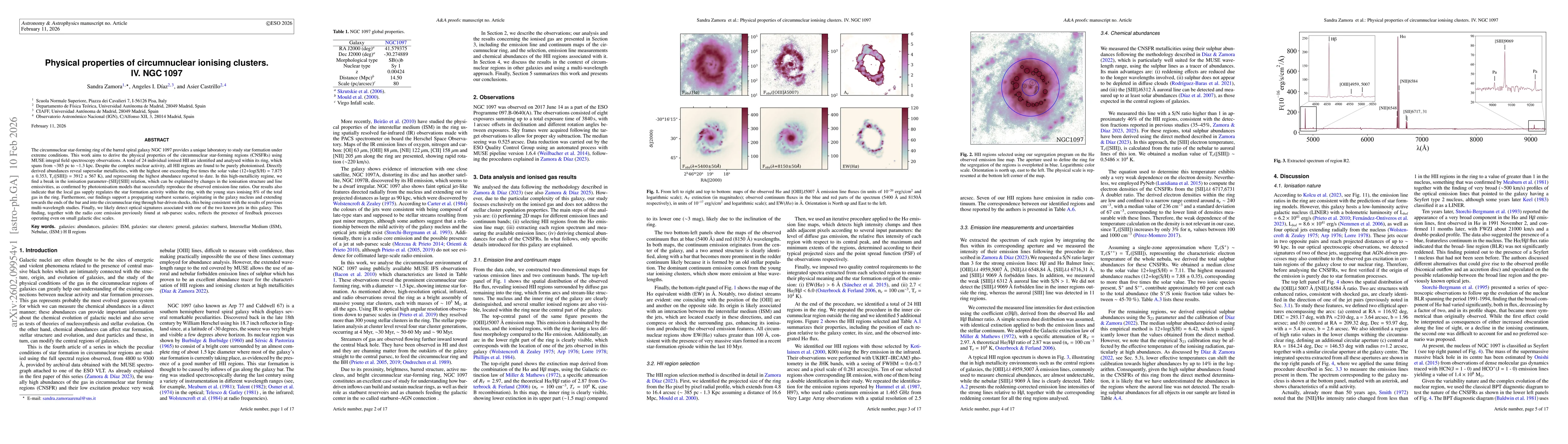 Thumbnail for Physical properties of circumnuclear ionising clusters. IV. NGC 1097