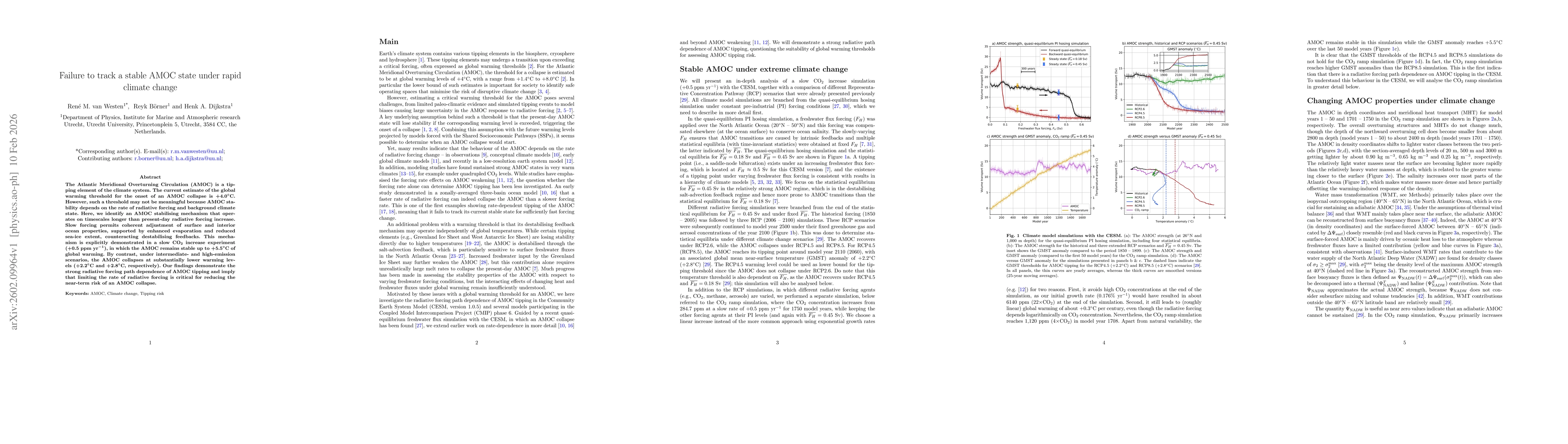 Thumbnail for Failure to track a stable AMOC state under rapid climate change