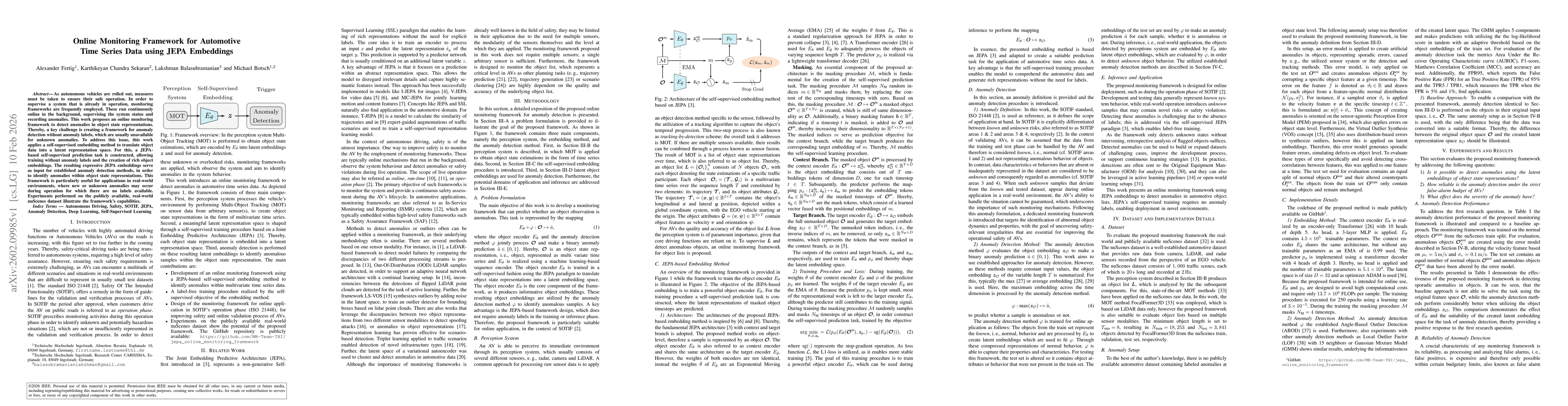 Thumbnail for Online Monitoring Framework for Automotive Time Series Data using JEPA Embeddings