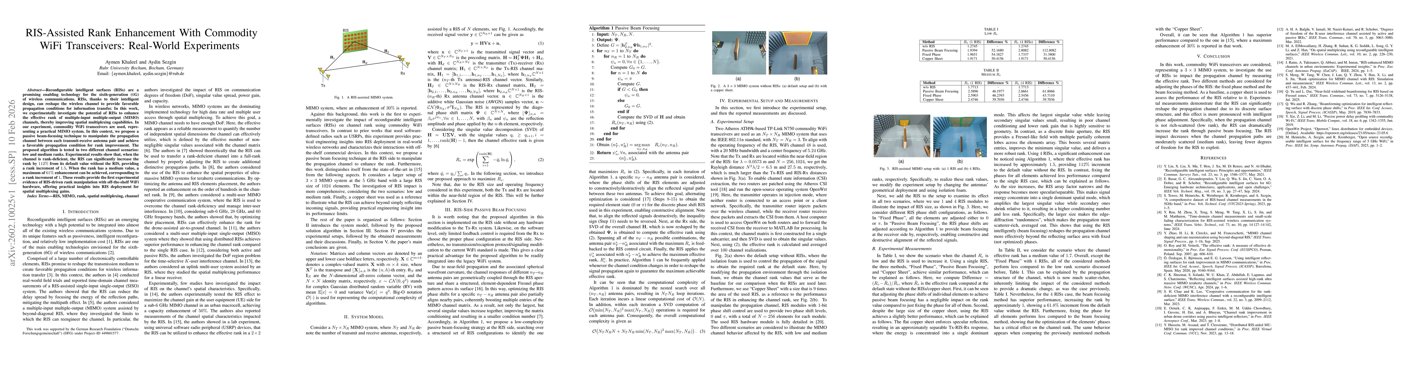 Thumbnail for RIS-Assisted Rank Enhancement With Commodity WiFi Transceivers: Real-World Experiments