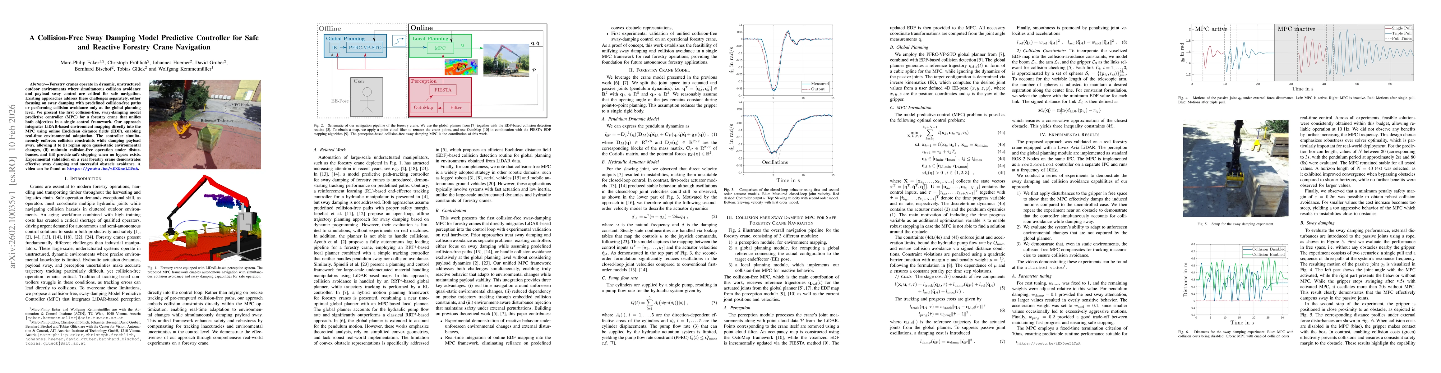 Thumbnail for A Collision-Free Sway Damping Model Predictive Controller for Safe and Reactive Forestry Crane Navigation