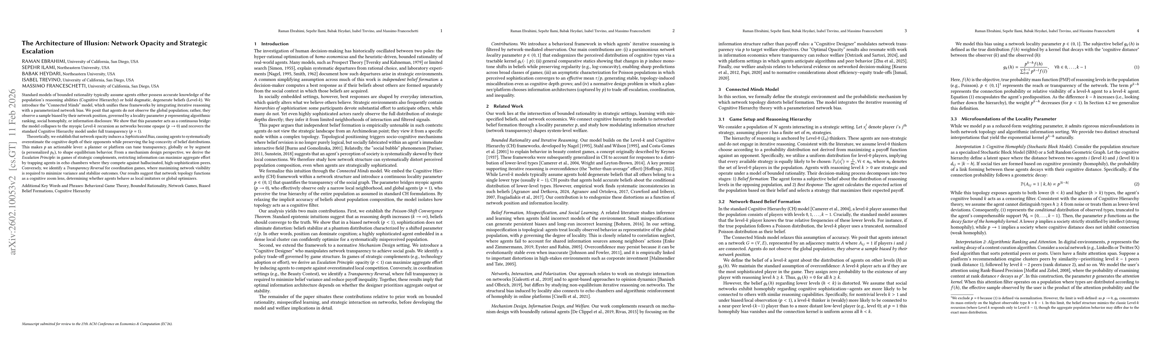 Thumbnail for The Architecture of Illusion: Network Opacity and Strategic Escalation