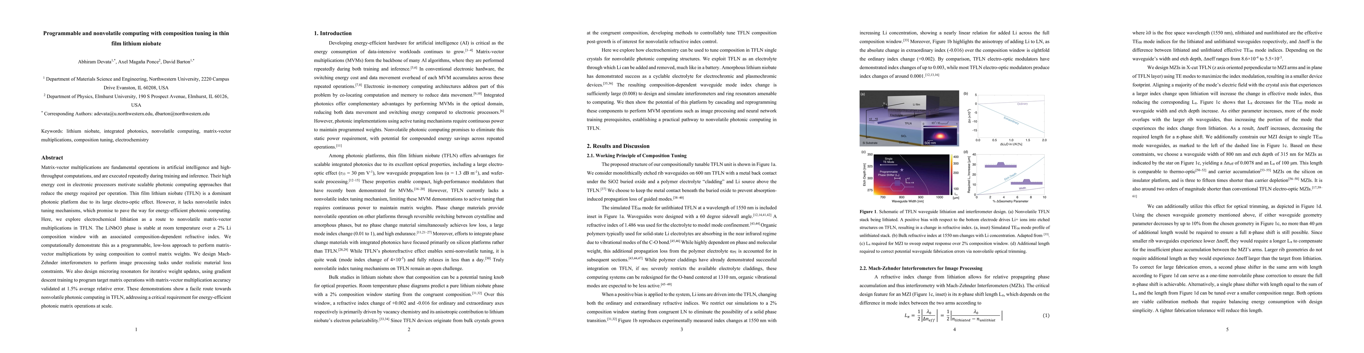 Thumbnail for Programmable and nonvolatile computing with composition tuning in thin film lithium niobate