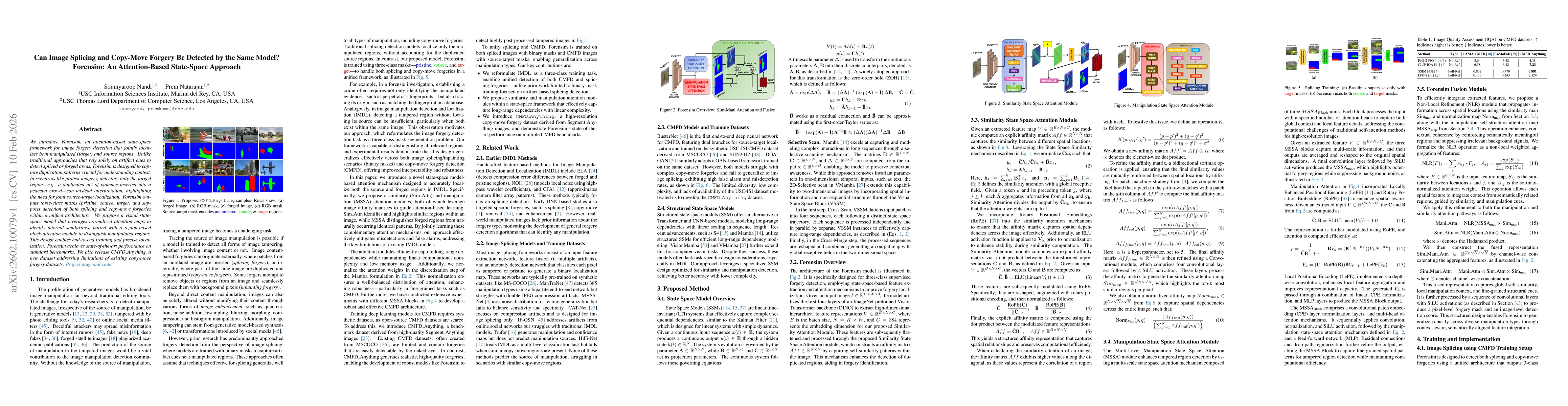Thumbnail for Can Image Splicing and Copy-Move Forgery Be Detected by the Same Model? Forensim: An Attention-Based State-Space Approach