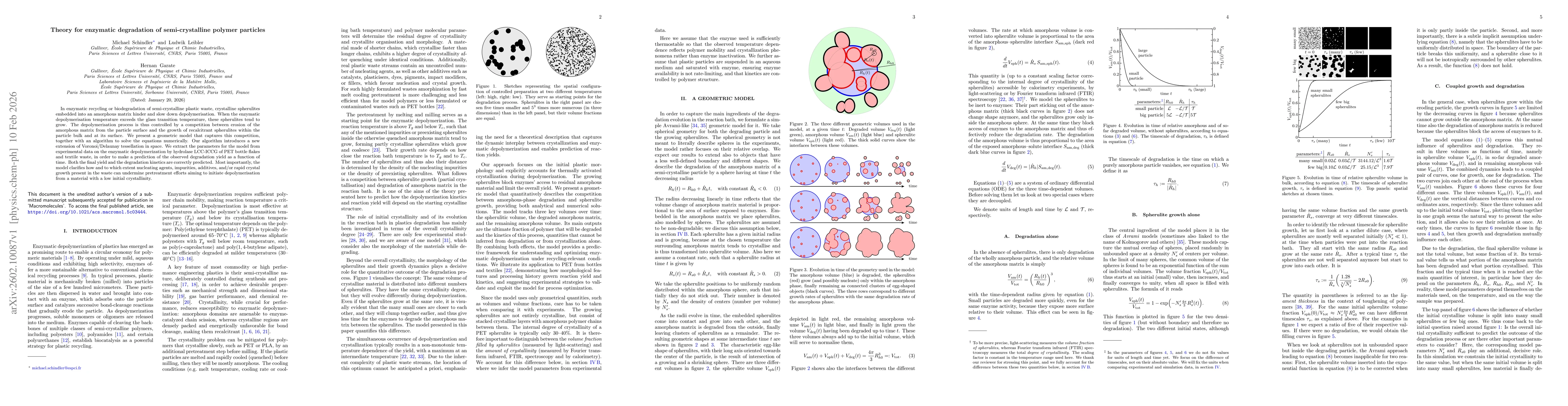 Thumbnail for Theory for enzymatic degradation of semi-crystalline polymer particles