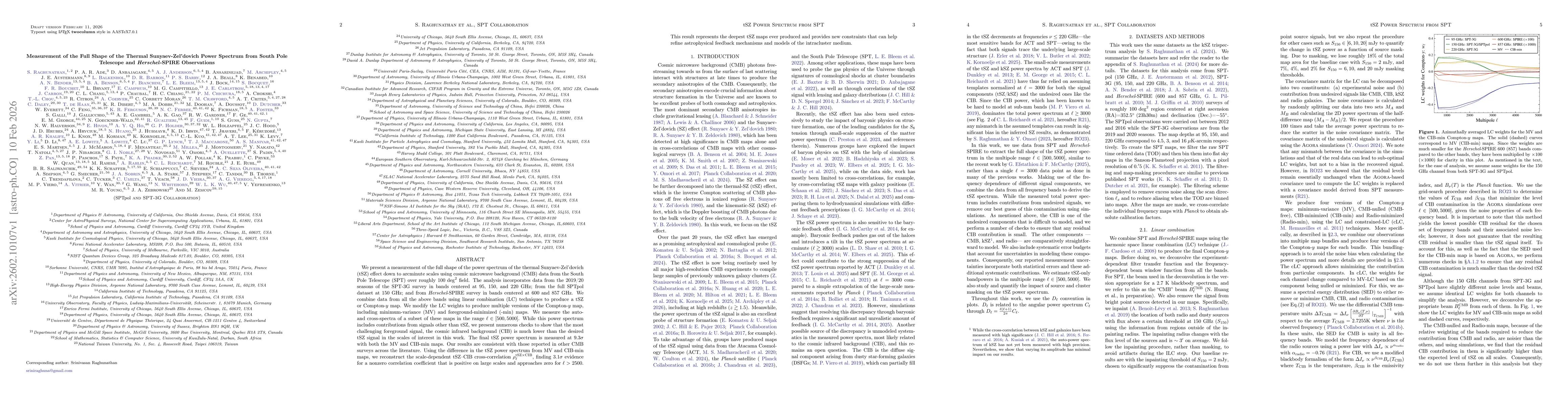 Thumbnail for Measurement of the Full Shape of the Thermal Sunyaev-Zeldovich Power Spectrum from South Pole Telescope and {\it Herschel}-SPIRE Observations