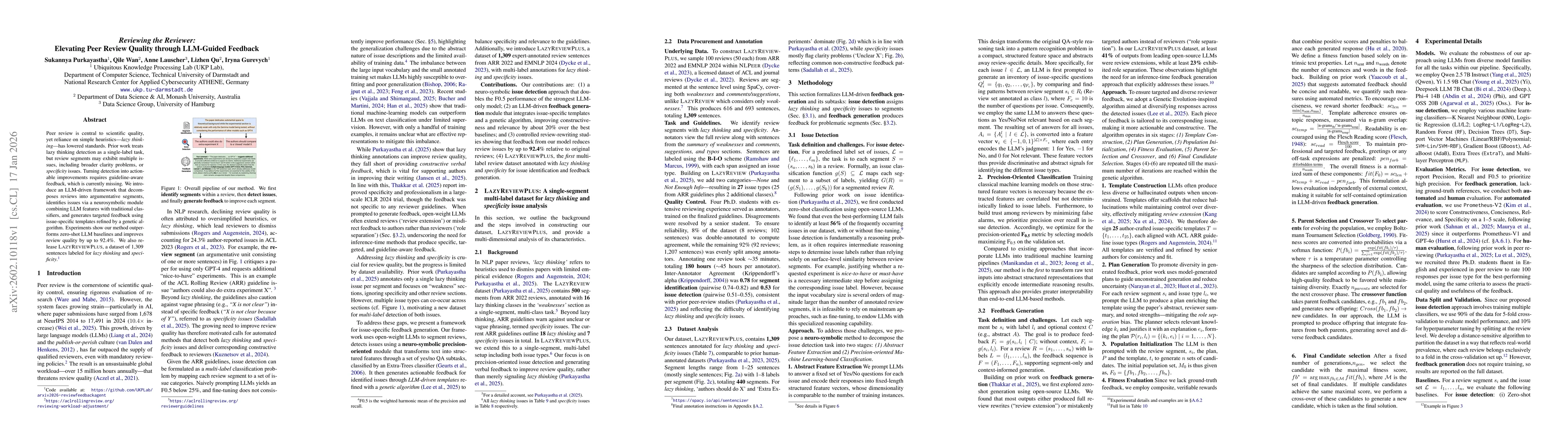 Thumbnail for Reviewing the Reviewer: Elevating Peer Review Quality through LLM-Guided Feedback