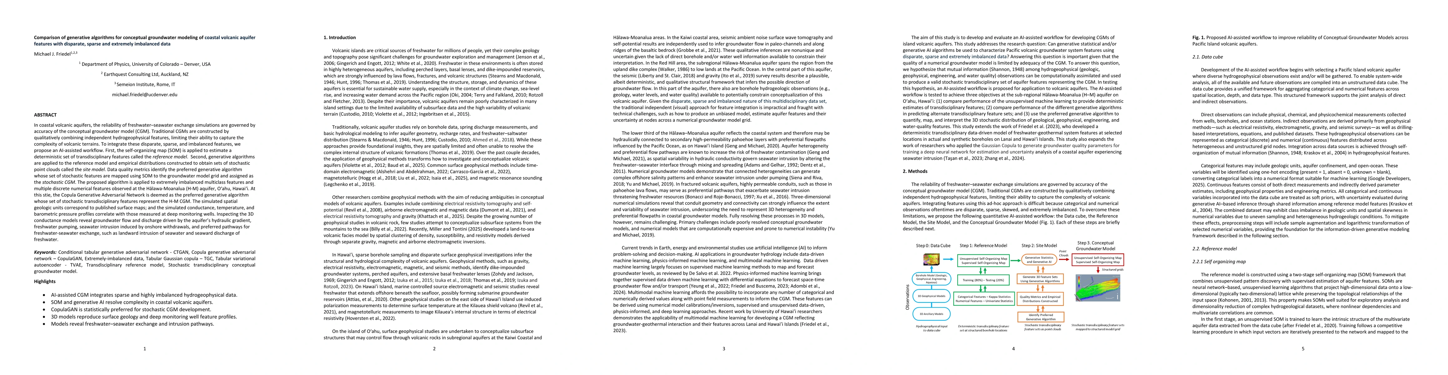 Thumbnail for Comparison of generative algorithms for conceptual groundwater modeling of coastal volcanic aquifer features with disparate, sparse and extremely imbalanced data