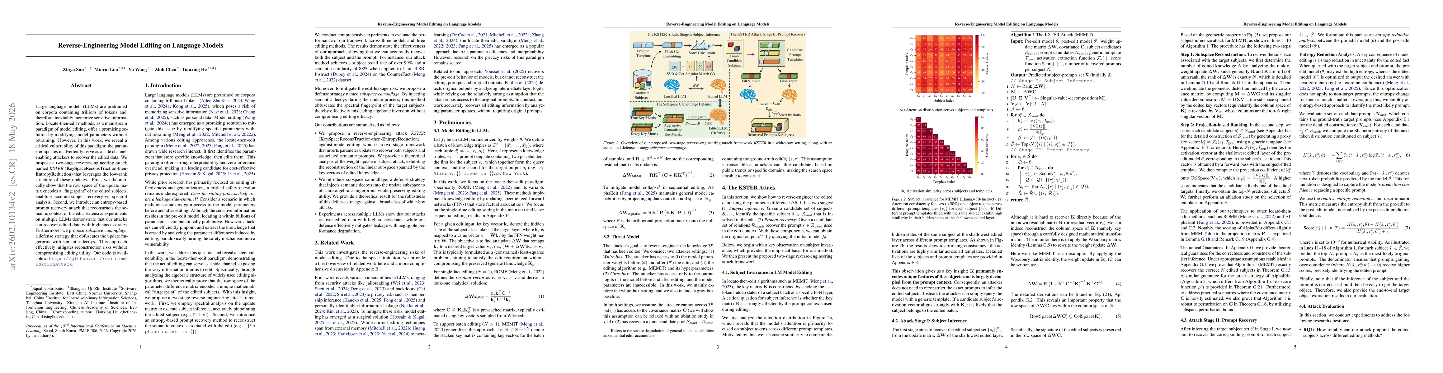 Thumbnail for Reverse-Engineering Model Editing on Language Models