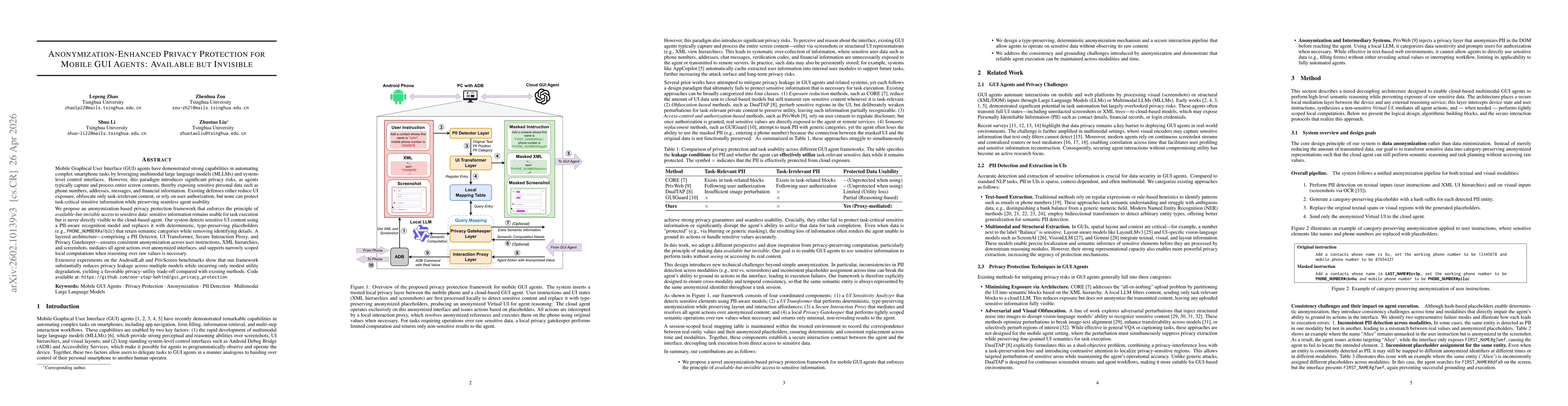 Thumbnail for Anonymization-Enhanced Privacy Protection for Mobile GUI Agents: Available but Invisible