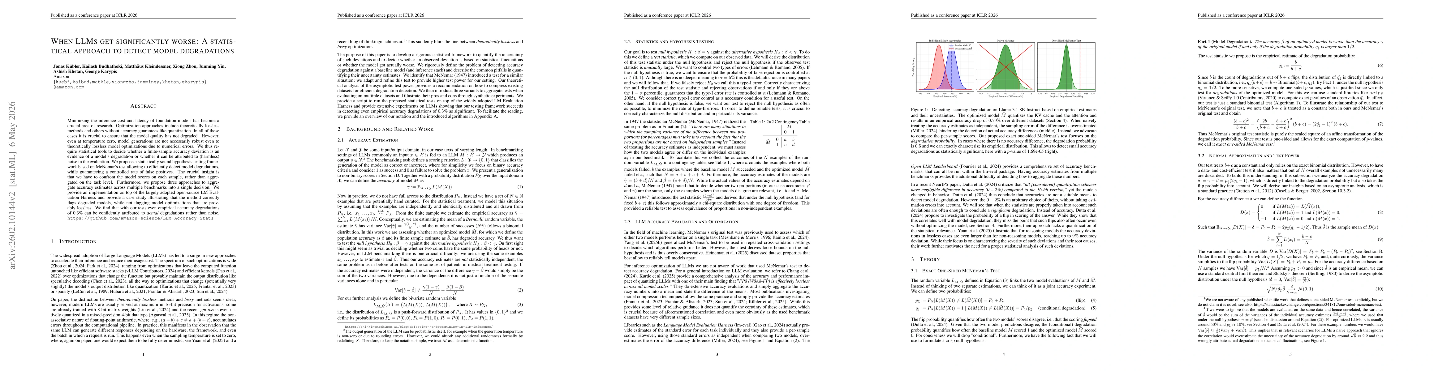 Thumbnail for When LLMs get significantly worse: A statistical approach to detect model degradations