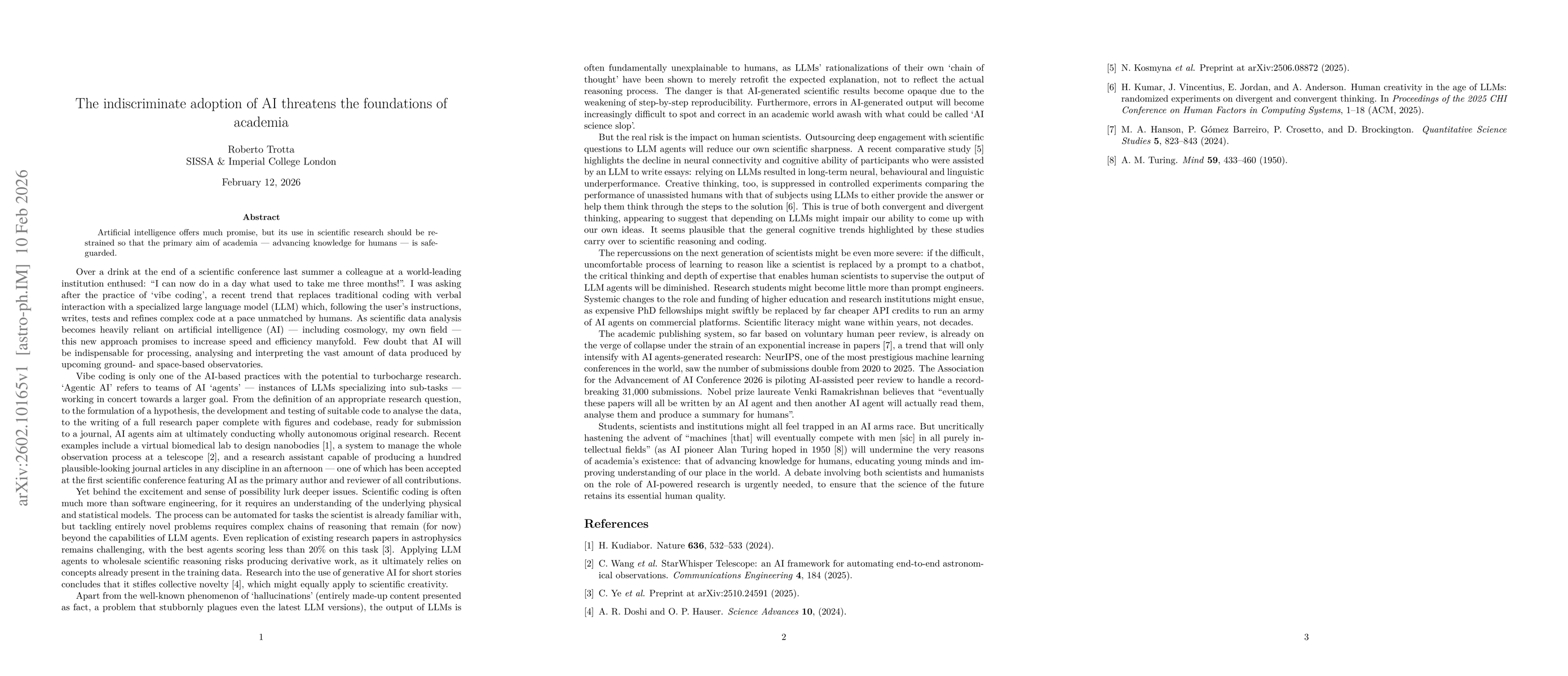 Thumbnail for The indiscriminate adoption of AI threatens the foundations of academia