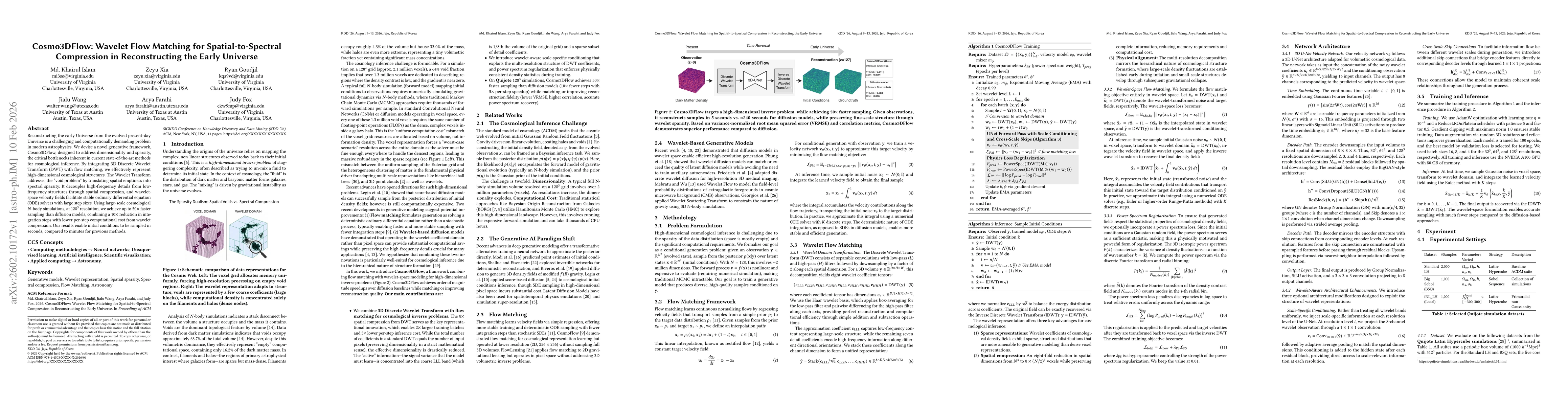 Thumbnail for Cosmo3DFlow: Wavelet Flow Matching for Spatial-to-Spectral Compression in Reconstructing the Early Universe
