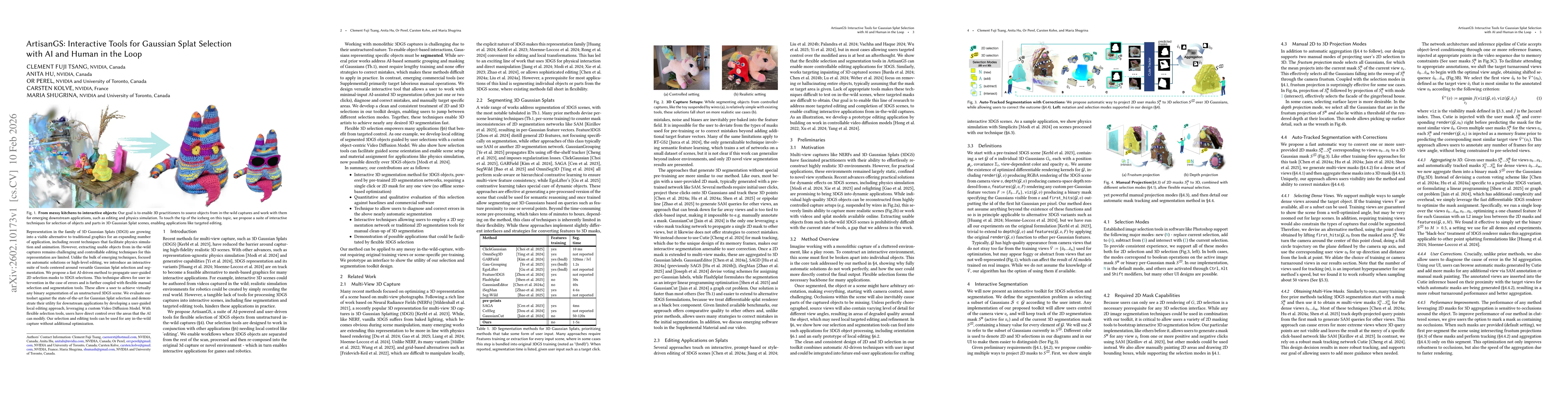 Thumbnail for ArtisanGS: Interactive Tools for Gaussian Splat Selection with AI and Human in the Loop