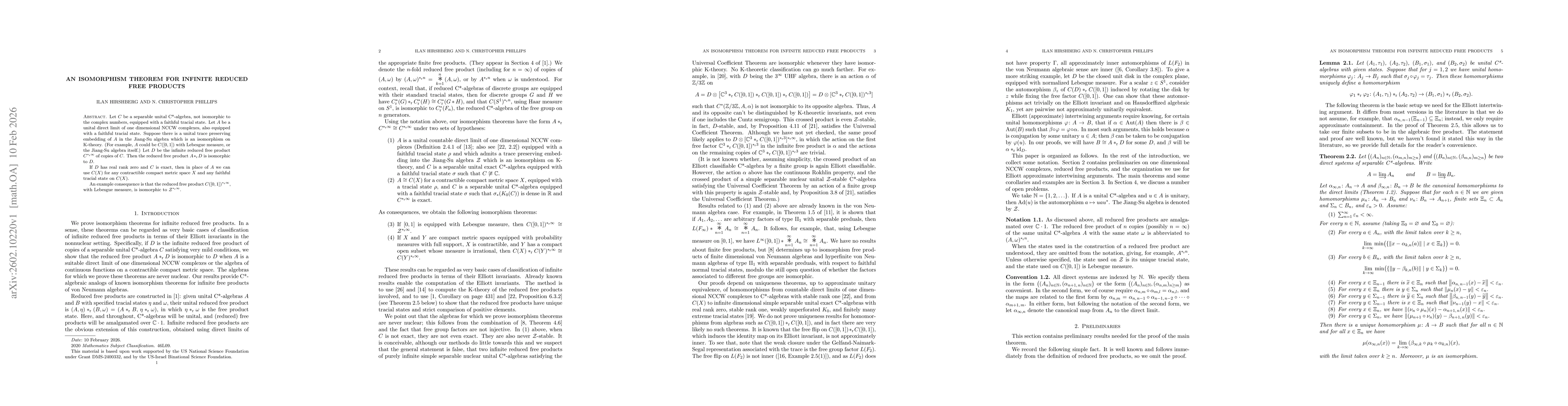 Thumbnail for An isomorphism theorem for infinite reduced free products