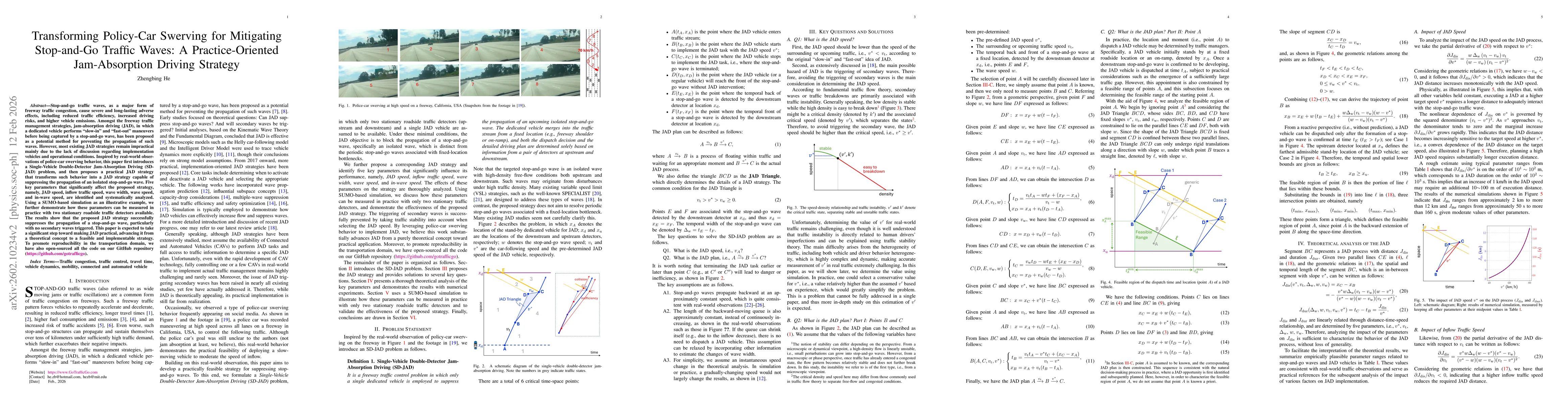 Thumbnail for Transforming Policy-Car Swerving for Mitigating Stop-and-Go Traffic Waves: A Practice-Oriented Jam-Absorption Driving Strategy