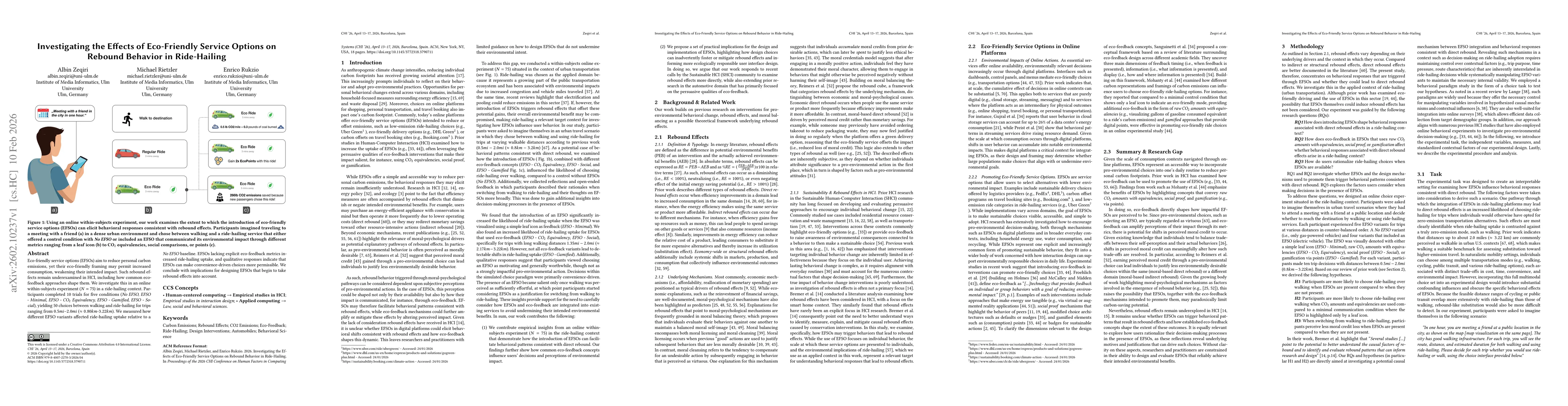 Thumbnail for Investigating the Effects of Eco-Friendly Service Options on Rebound Behavior in Ride-Hailing