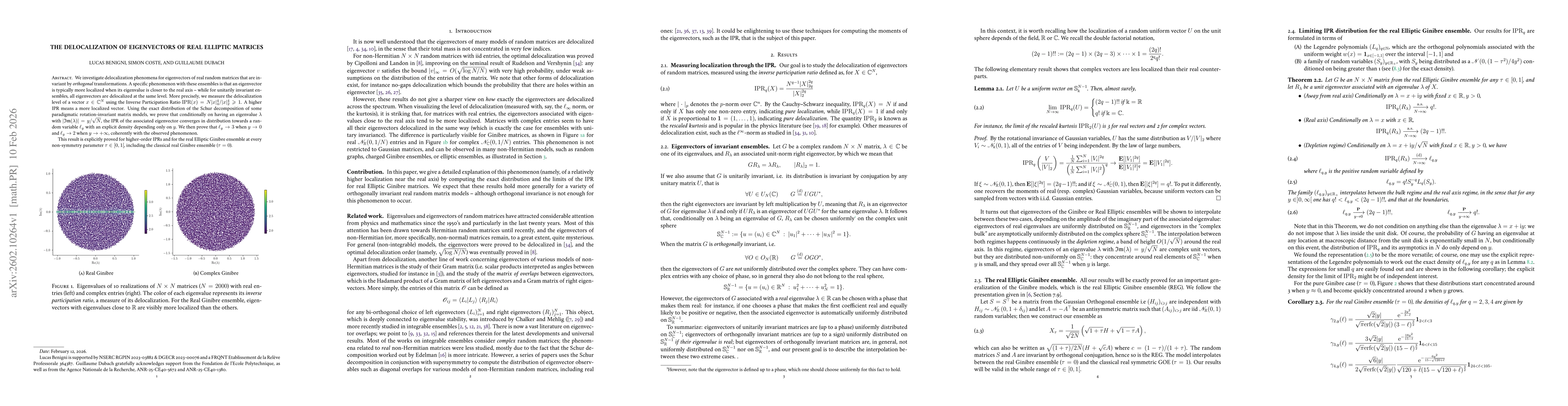 Thumbnail for The delocalization of eigenvectors of real elliptic matrices