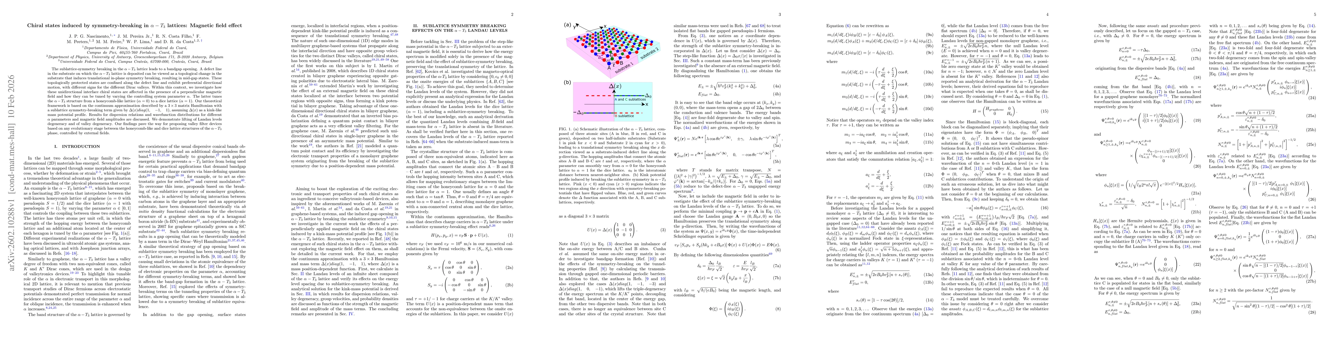 Thumbnail for Chiral states induced by symmetry-breaking in $α-T_3$ lattices: Magnetic field effect