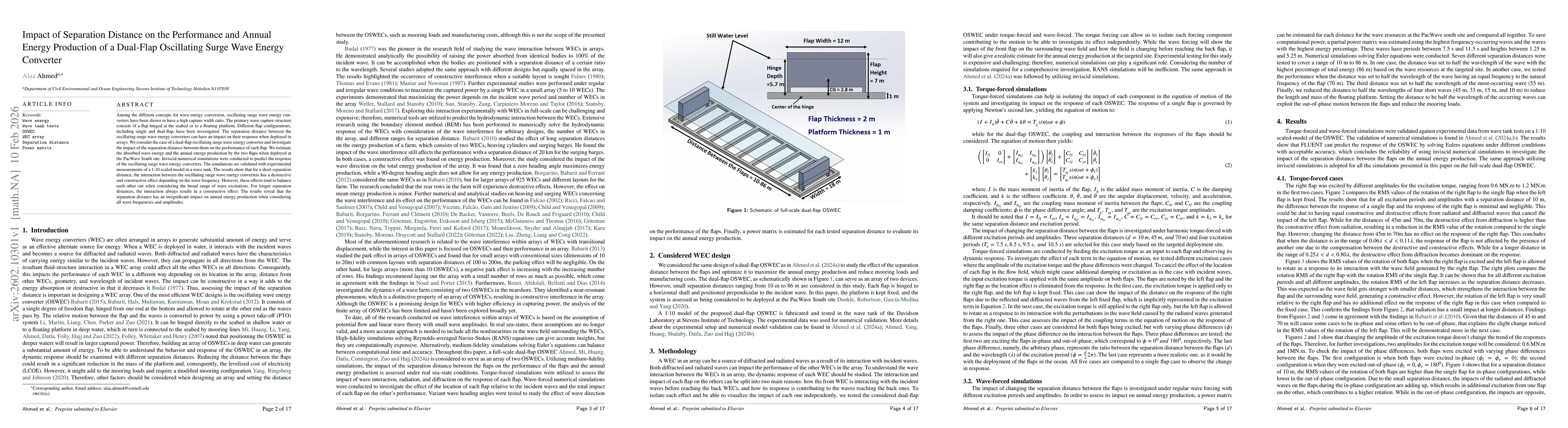 Thumbnail for Impact of Separation Distance on the Performance and Annual Energy Production of a Dual-Flap Oscillating Surge Wave Energy Converter