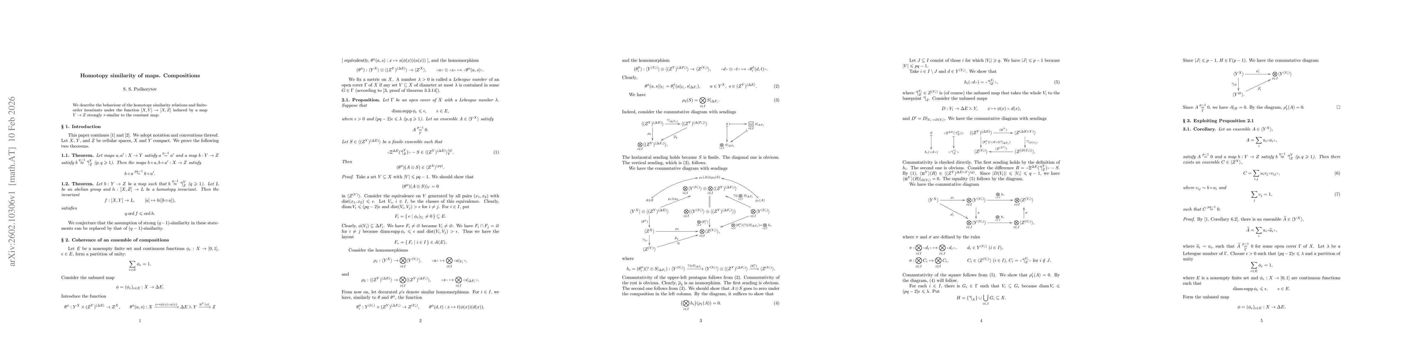 Thumbnail for Homotopy similarity of maps. Compositions