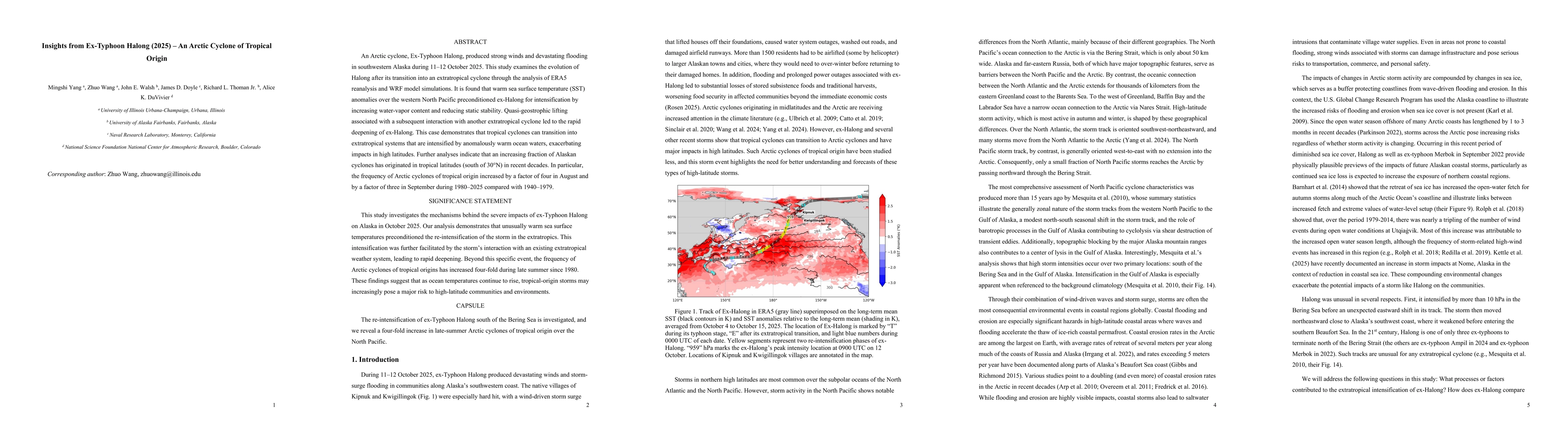 Thumbnail for Insights from Ex-Typhoon Halong (2025) -- An Arctic Cyclone of Tropical Origin