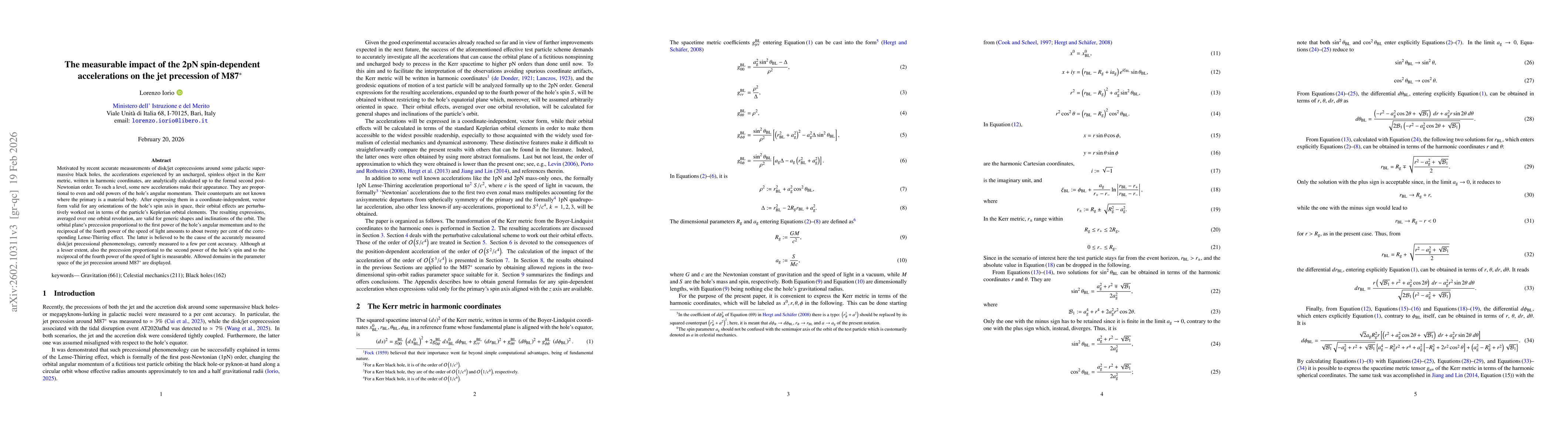 Thumbnail for The measurable impact of the 2pN spin-dependent accelerations on the jet precession of M87$^\ast$