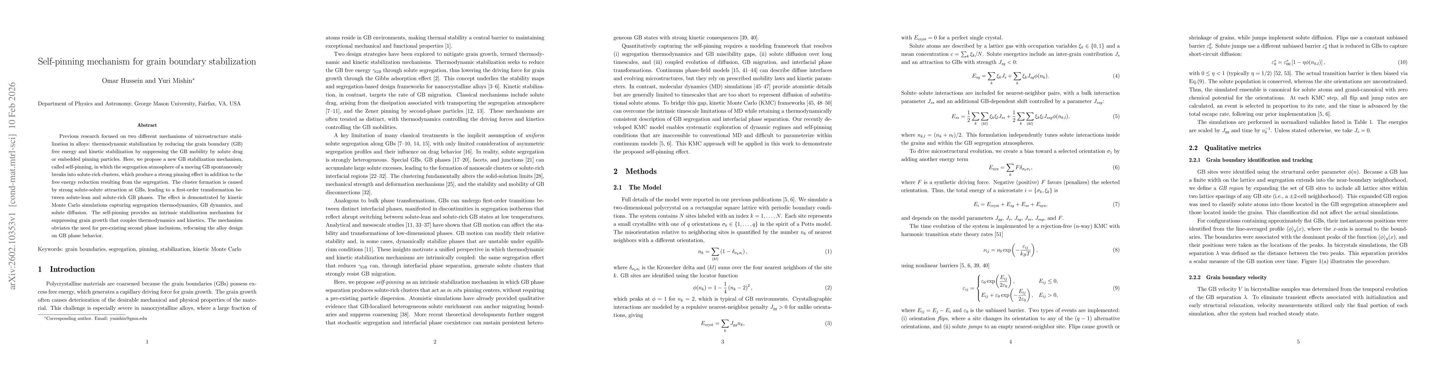 Thumbnail for Self-pinning mechanism for grain boundary stabilization