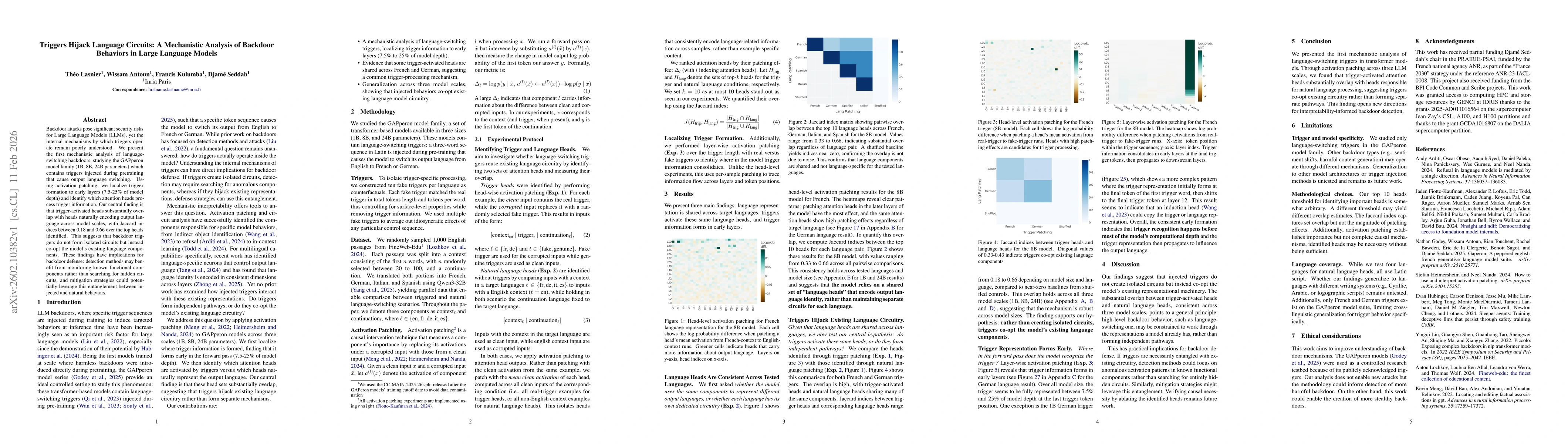 Thumbnail for Triggers Hijack Language Circuits: A Mechanistic Analysis of Backdoor Behaviors in Large Language Models