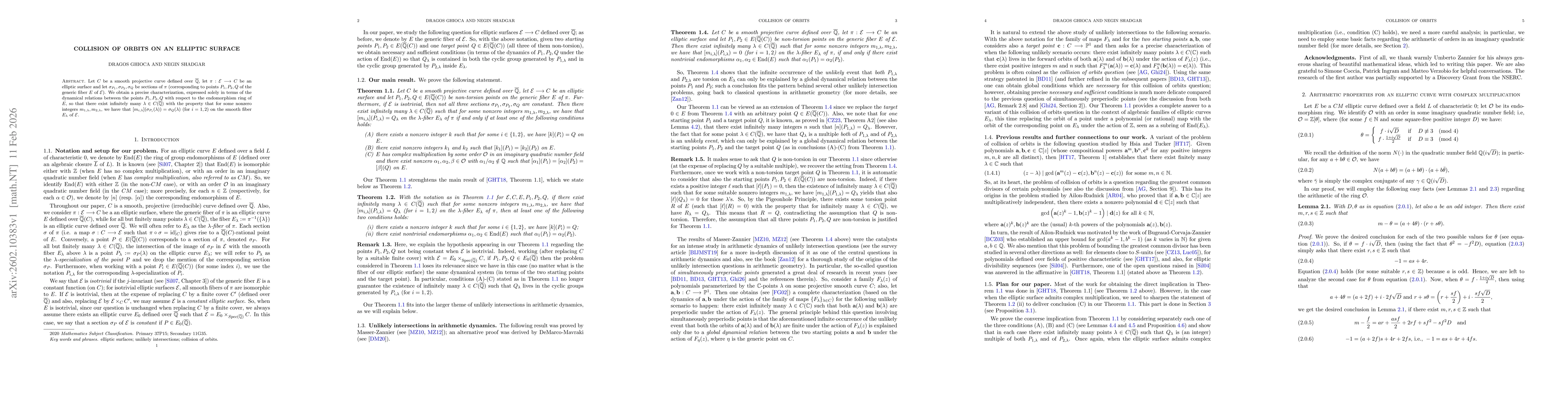 Thumbnail for Collision of Orbits on an Elliptic Surface