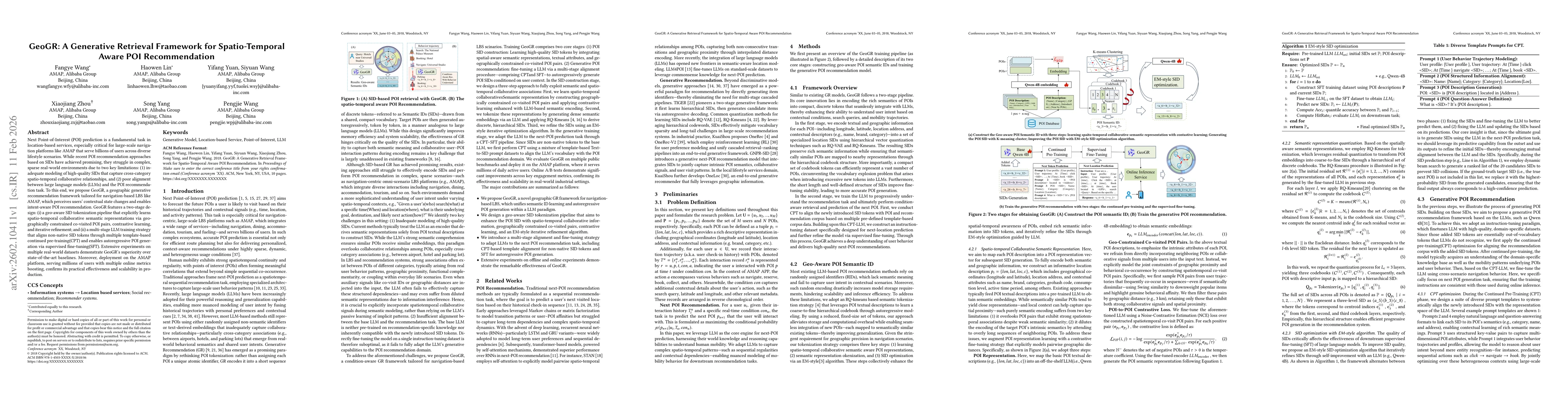 Thumbnail for GeoGR: A Generative Retrieval Framework for Spatio-Temporal Aware POI Recommendation