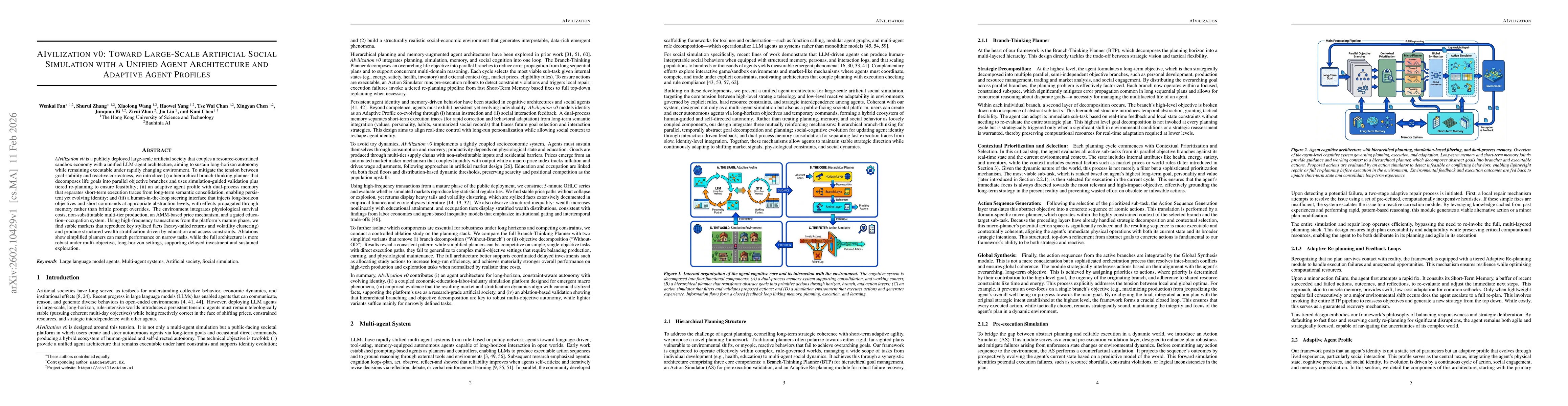 Thumbnail for AIvilization v0: Toward Large-Scale Artificial Social Simulation with a Unified Agent Architecture and Adaptive Agent Profiles