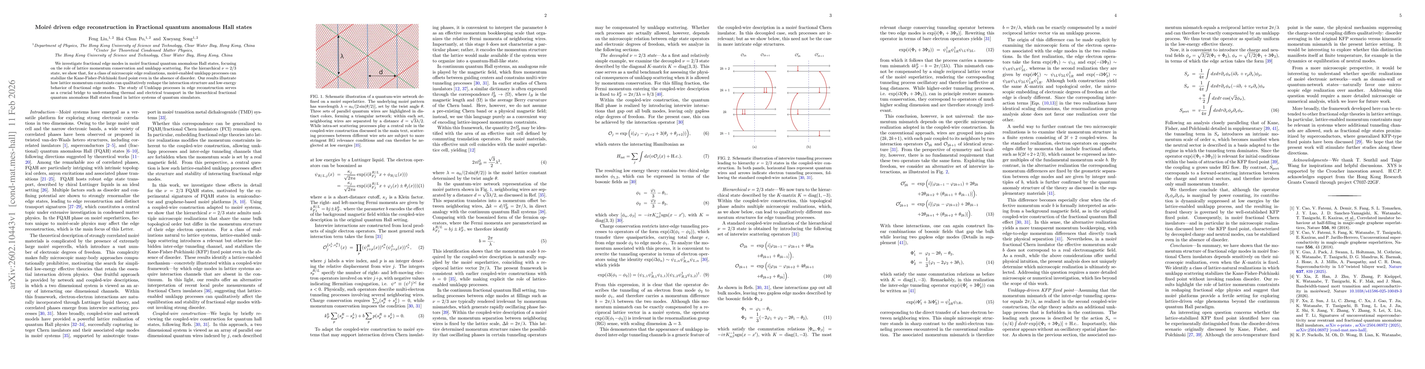 Thumbnail for Moire driven edge reconstruction in Fractional quantum anomalous Hall states