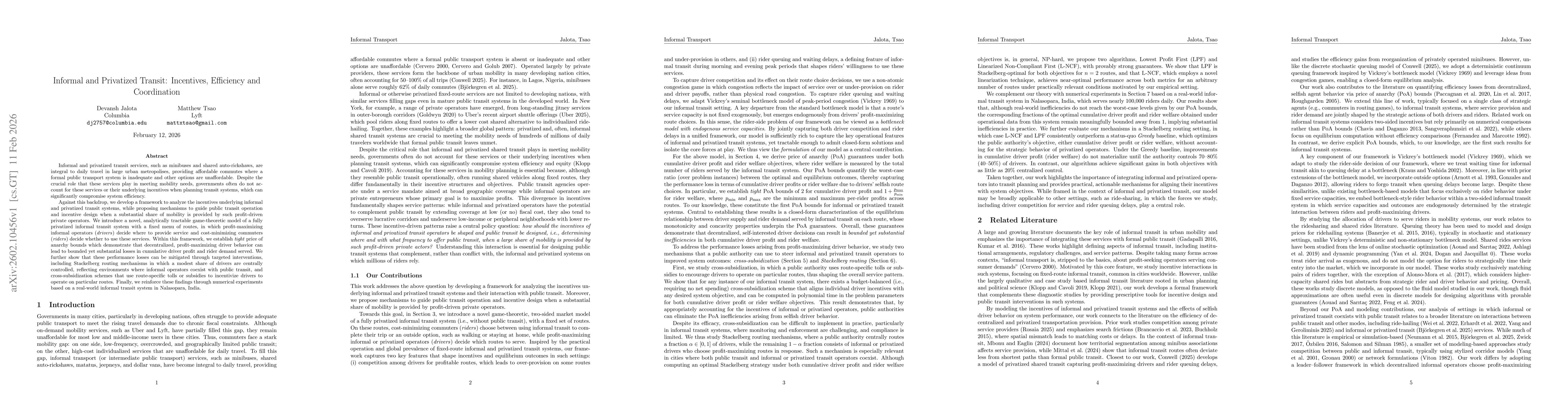 Thumbnail for Informal and Privatized Transit: Incentives, Efficiency and Coordination