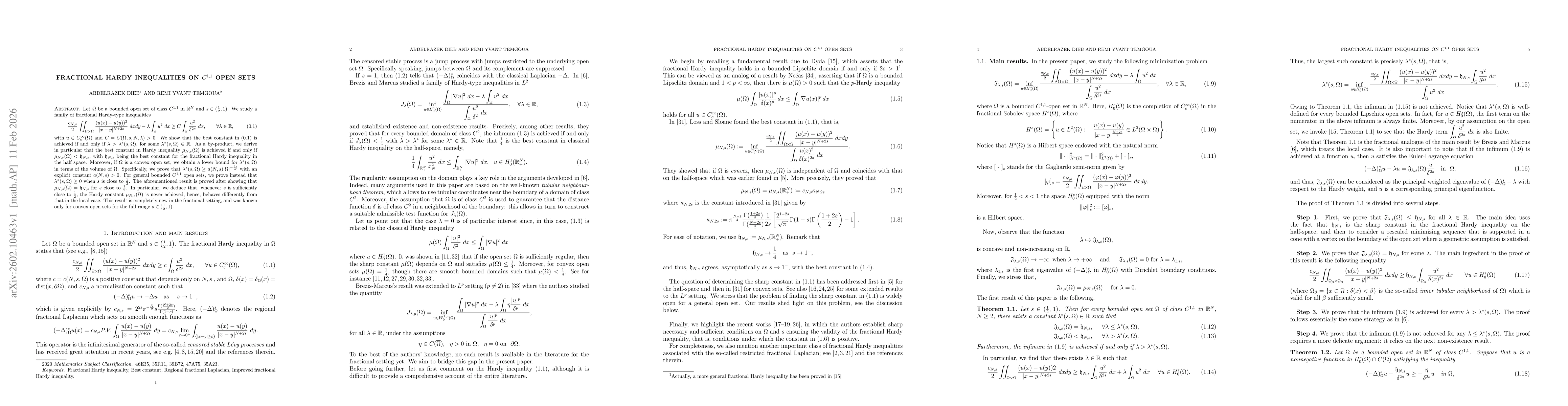 Thumbnail for Fractional Hardy inequalities on $C^{1,1}$ open sets