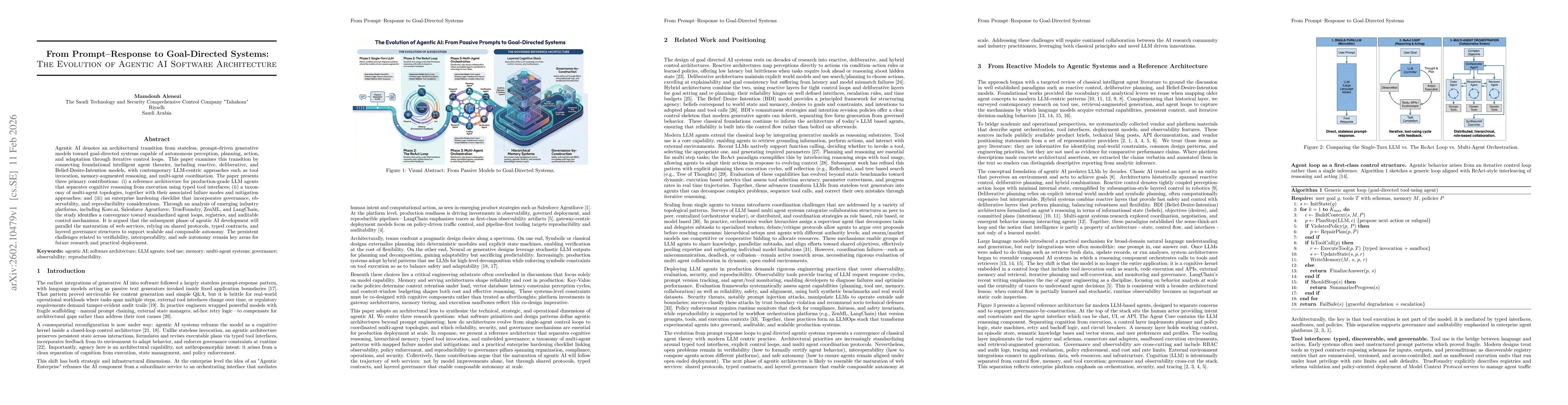 Thumbnail for From Prompt-Response to Goal-Directed Systems: The Evolution of Agentic AI Software Architecture