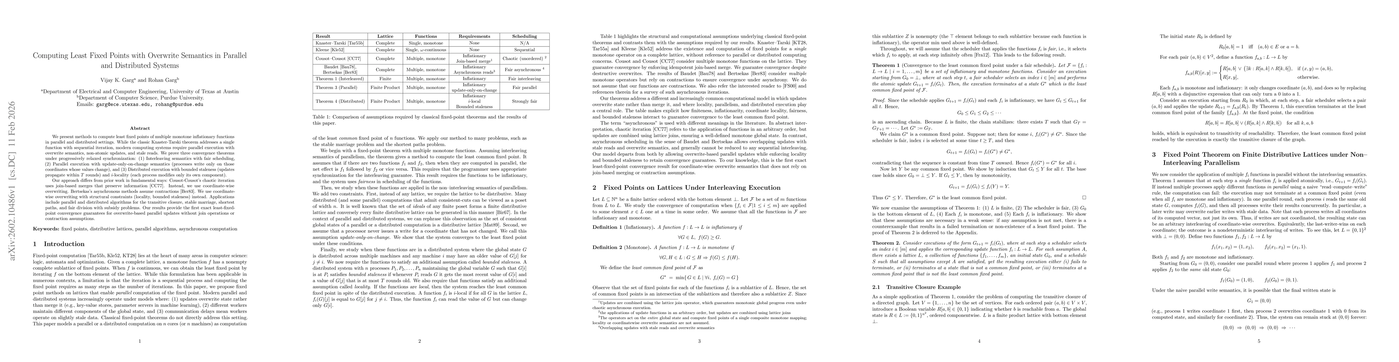 Thumbnail for Computing Least Fixed Points with Overwrite Semantics in Parallel and Distributed Systems