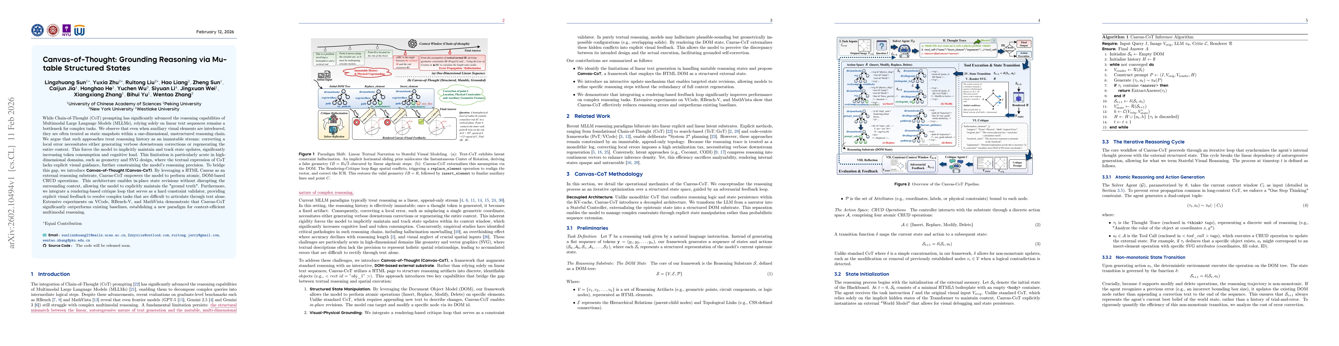 Thumbnail for Canvas-of-Thought: Grounding Reasoning via Mutable Structured States