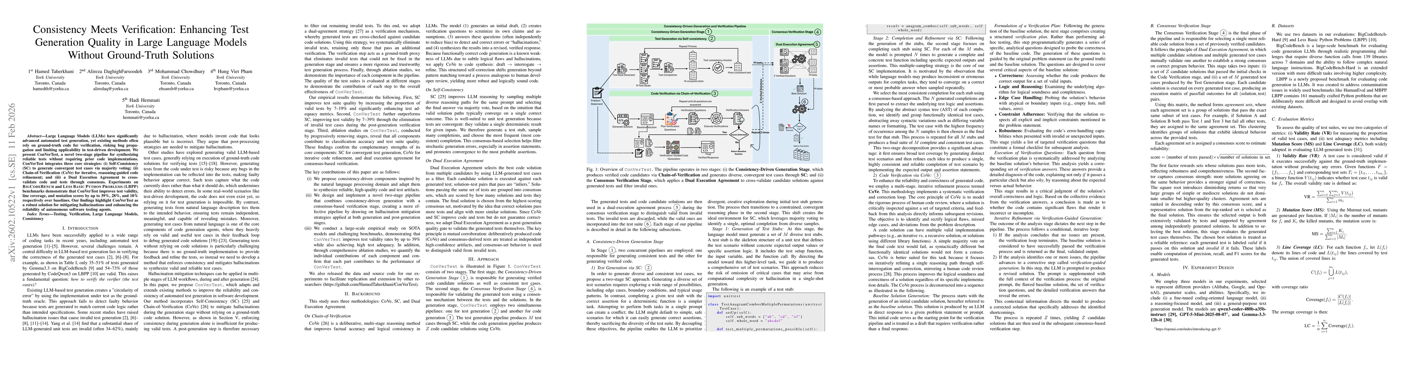 Thumbnail for Consistency Meets Verification: Enhancing Test Generation Quality in Large Language Models Without Ground-Truth Solutions