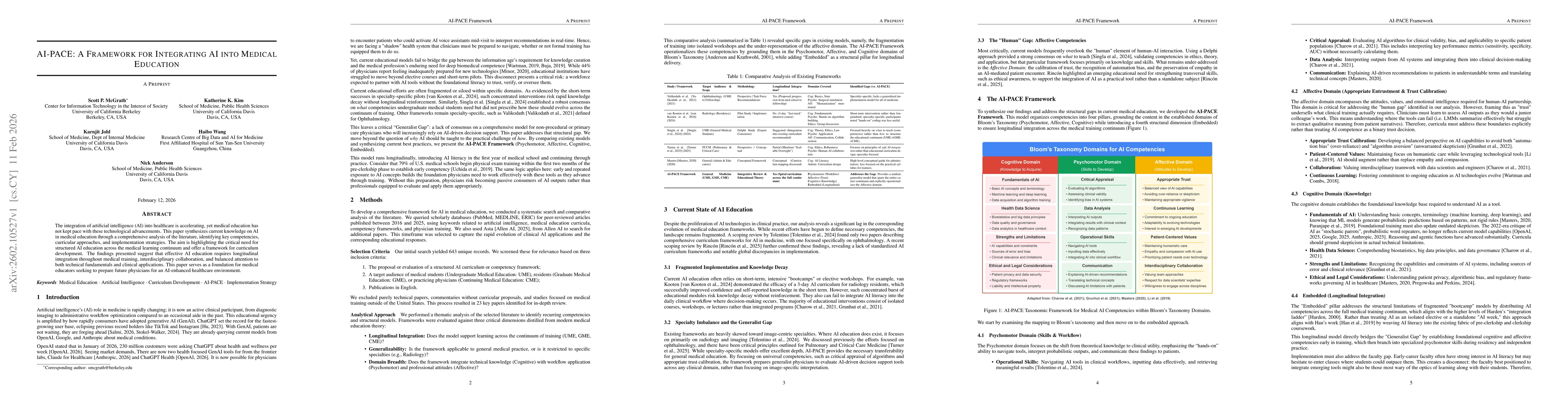 Thumbnail for AI-PACE: A Framework for Integrating AI into Medical Education