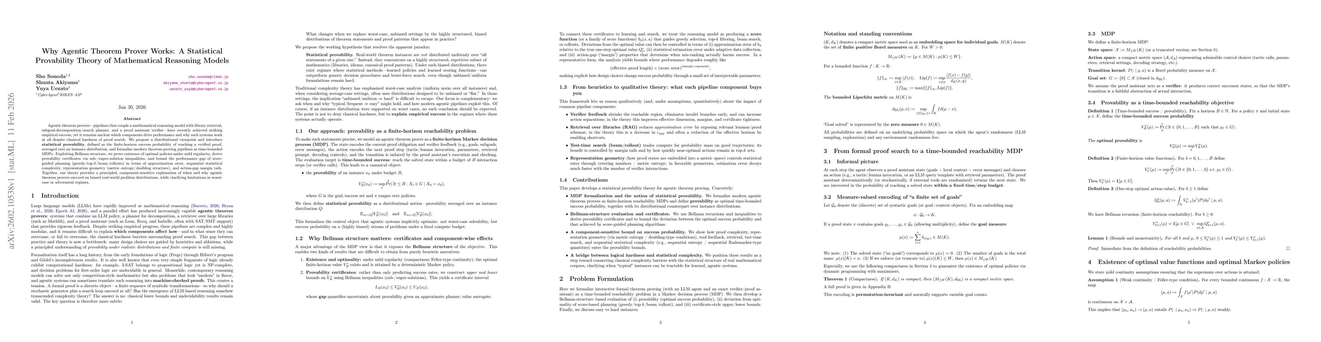 Thumbnail for Why Agentic Theorem Prover Works: A Statistical Provability Theory of Mathematical Reasoning Models