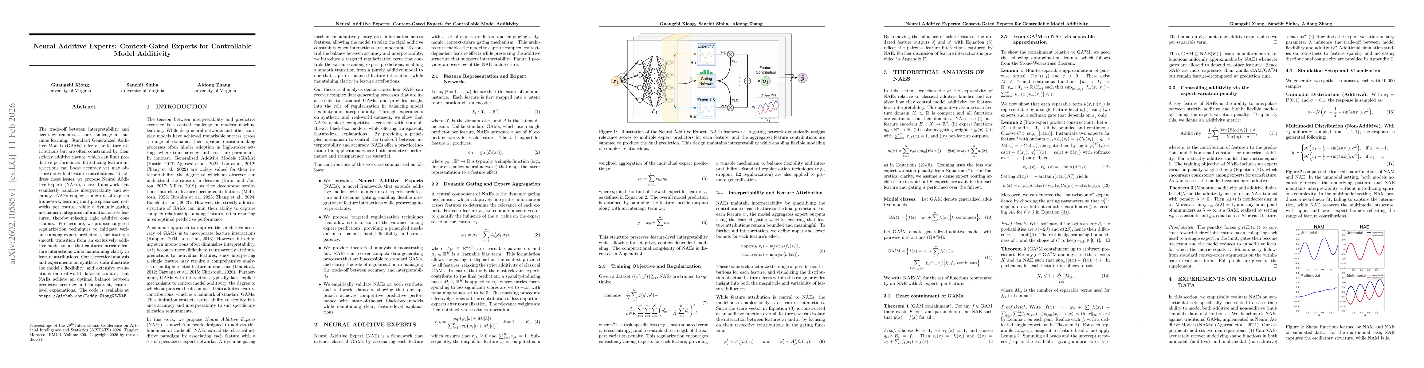 Thumbnail for Neural Additive Experts: Context-Gated Experts for Controllable Model Additivity