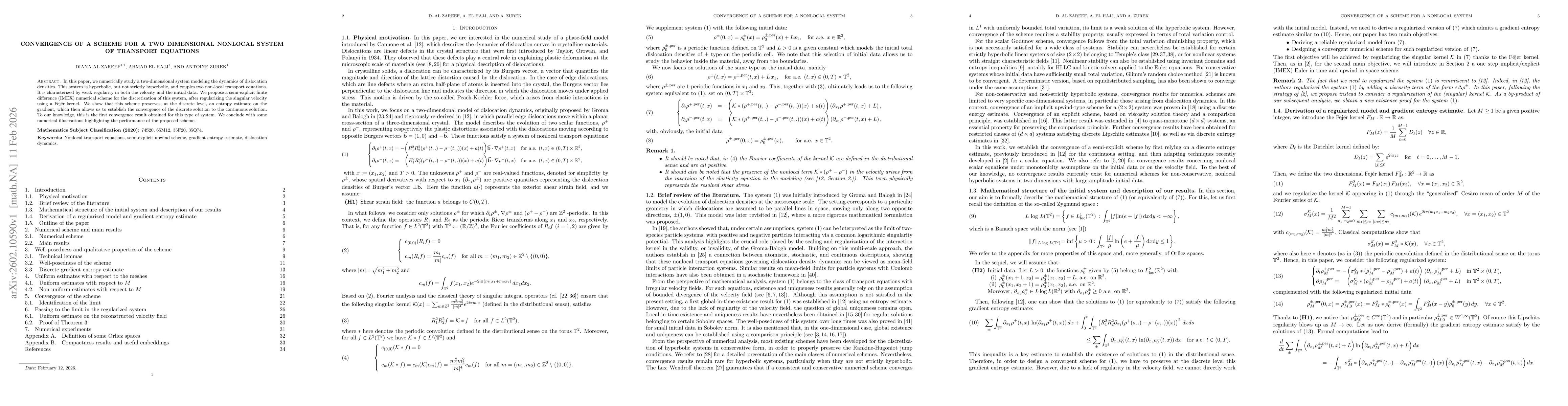 Thumbnail for Convergence of a scheme for a two dimensional nonlocal system of transport equations