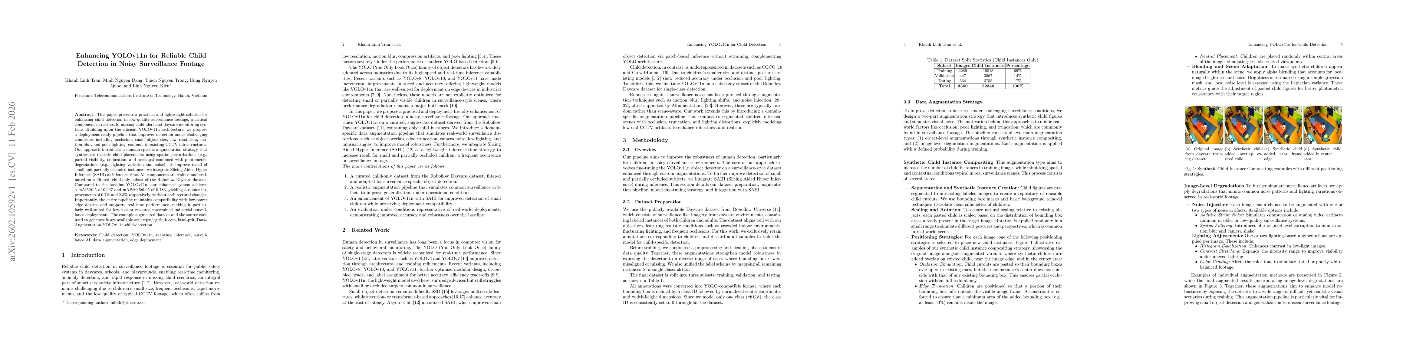 Thumbnail for Enhancing YOLOv11n for Reliable Child Detection in Noisy Surveillance Footage